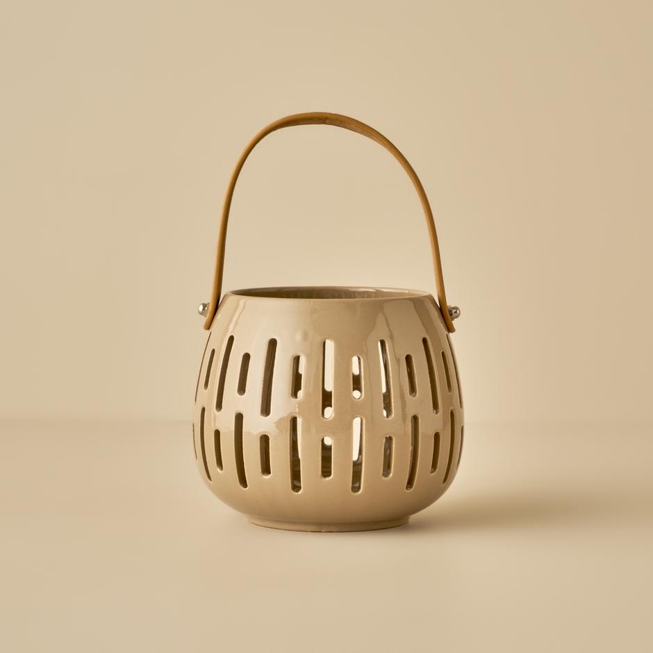 Shine Lantaarn Beige (14x12 cm)