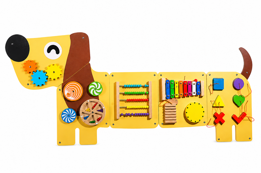 Montessori Busy Board Hond – Houten Educatief Speelgoed voor Baby & Peuter