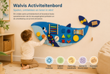 Montessori Walvis Busy Board – Groot Houten Activiteitenbord voor Baby & Peuter