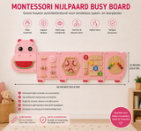 Montessori Nijlpaard Busy Board – Groot Houten Activiteitenbord voor Baby & Peuter
