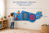 Montessori Vliegtuig Busy Board – Groot Houten Activiteitenbord voor Baby & Peuter
