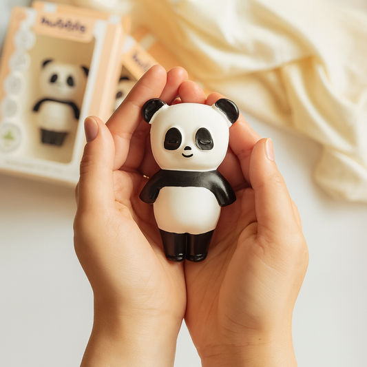 Panda Bijtring – 100% Natuurlijk Rubber | Panda & Bubble Vorm | Veilig & BPA-vrij | Babytandring 0+ Maanden