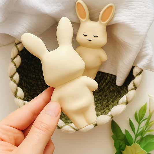 Konijn Bijtring – 100% Natuurlijk Rubber, Unieke Vorm | Veilig & BPA-vrij | Babytandring 0+ Maanden