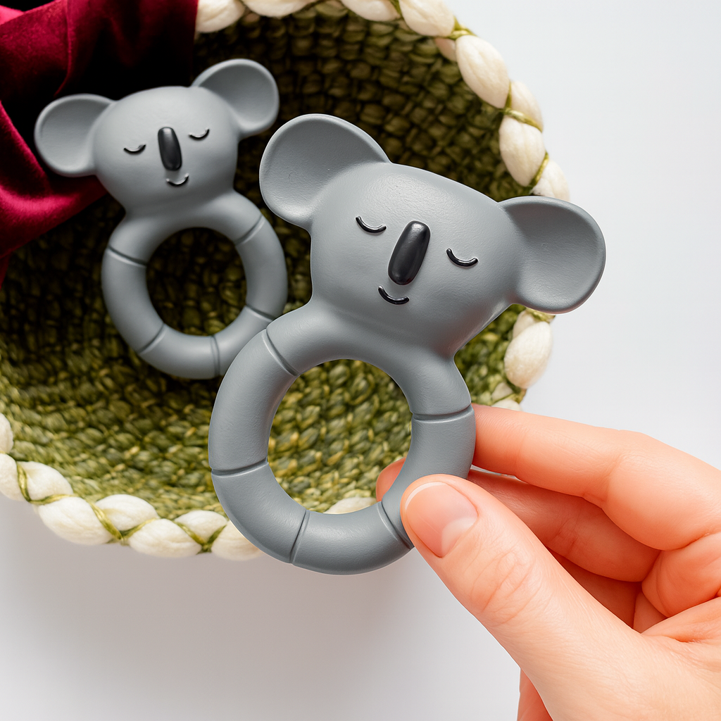 Koala Bijtring – 100% Natuurlijk Rubber, Koala‑Ring Vorm | Veilig & BPA‑vrij | Babytandring 0+ Maanden