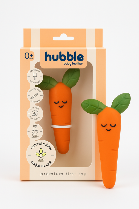 Wortel Bijtring – 100% Natuurlijk Rubber, Auto Vorm | BPA-vrij & Veilig | Babytandring voor 0+ Maanden