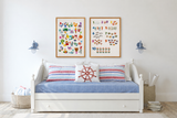 Alfabet en.getallen gekleurde poster A3 (29,7 × 42 cm)