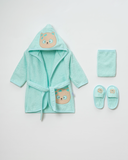 Baby Badset KAT 4-delig – Badjas, Badponcho, Slofjes & Washandje – Zacht & Absorberend – Met Capuchon