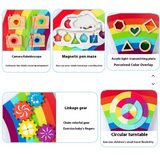 Educatief Houten Busy Board – Montessori Speelgoed 1 Jaar+ - REGENBOOG