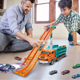 Racebaan Auto Speelgoed voor Kinderen – Wrijvingsauto’s op Glijbaan – Duurzame Plastic Schuifbaan Set