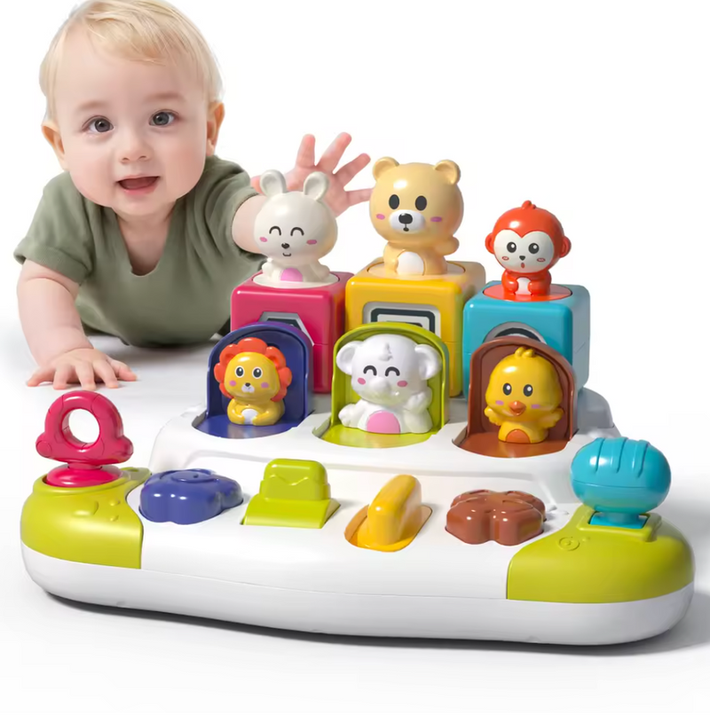 Interactief Pop-Up Dieren Speelgoed - Educatief Montessori Baby & Peuter Speelgoed - Ontwikkeling Fijne Motoriek - Vanaf 12 Maanden