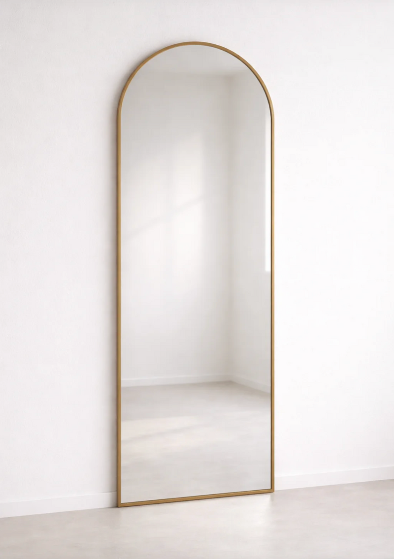Gouden Staande Boogspiegel 180x70 cm