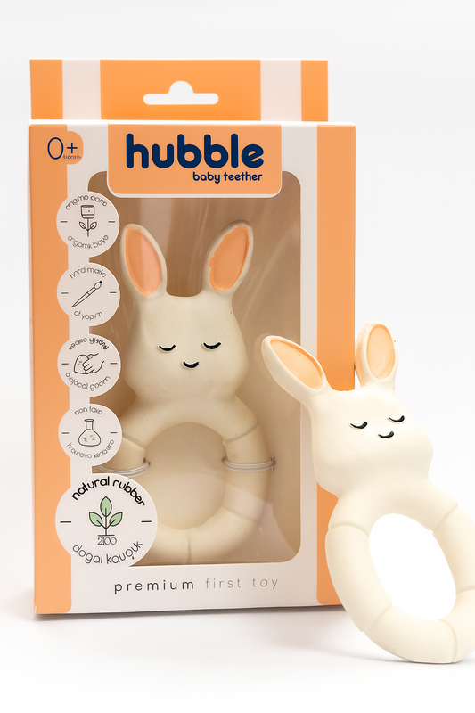 Konijn Bijtring – 100% Natuurlijk Rubber ringvorm | Veilig & BPA‑vrij | Babytandring 0+ Maanden