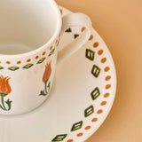 Tulp porseleinen koffiekopje (2-delig) (90 ml)