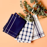 Set van 3 Liberty droogdoeken van 100% katoen, marineblauw (45x65 cm)