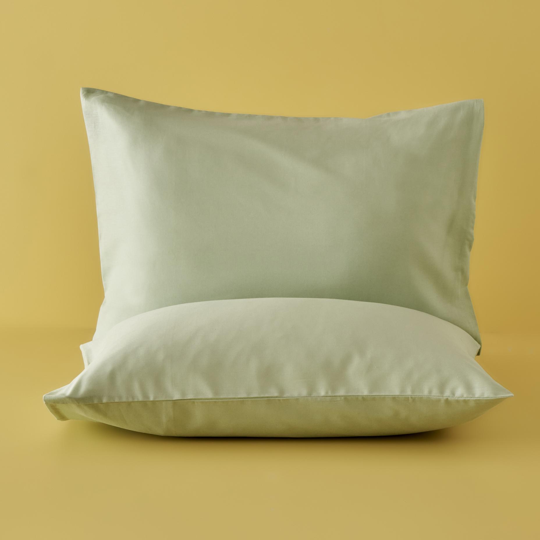 100% katoenen Ranforce Basic kussensloop 2-pack Foggy Green (50x70 cm)