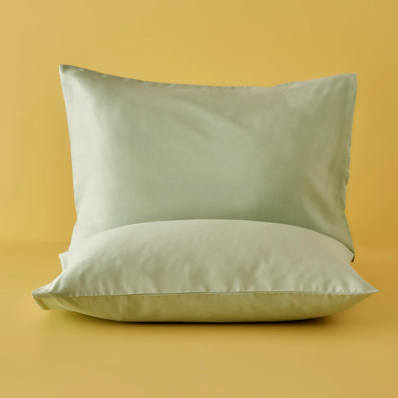 100% katoenen Ranforce Basic kussensloop 2-pack Foggy Green (50x70 cm)