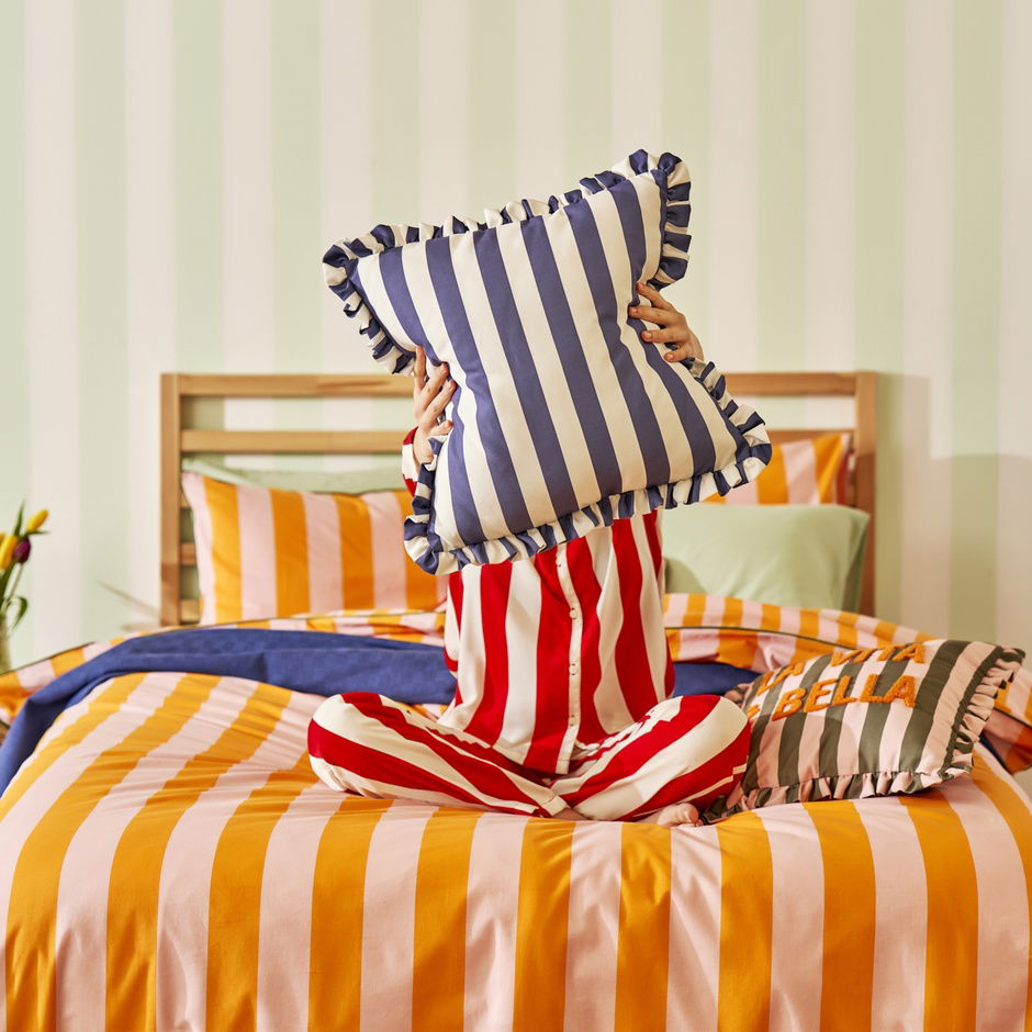 Dekbedovertrekset van 100% katoen, oranje (160x220 cm)