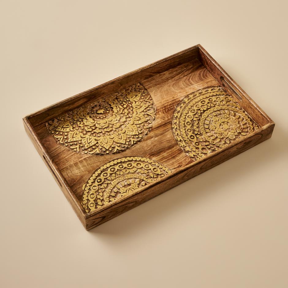 Cera Decoratieve Schaal Naturel (32x3,5x50 cm)