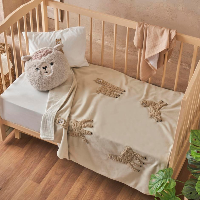 Alpaca Polar Muslin Dubbelzijdige deken Beige (80x100 cm)