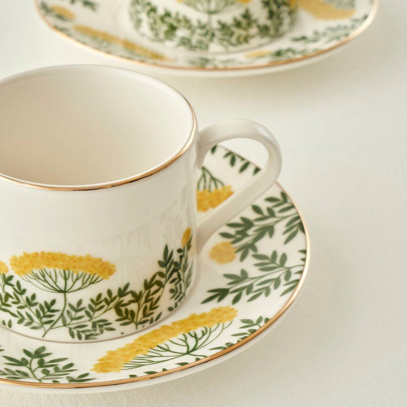 Lily Porseleinen Theekopjesset van 2, Groen (180 cc)