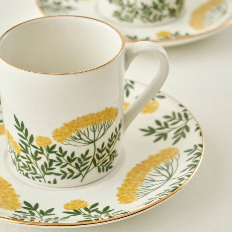 Lily Porseleinen Espresso kopjesset van 2, Groen (90 ml)