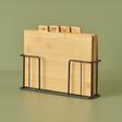 Curvi Bamboe snijplankenset van 4 stuks, naturel (28x20x7 cm)