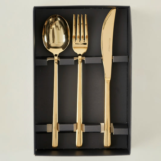 Milano 18-delige Bestekset – Goudkleurig (vorken, lepels en messen)