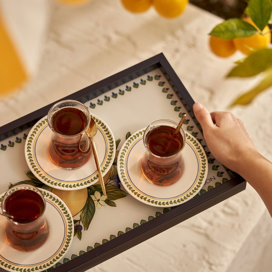 Lemoncello porseleinen theeglazenset van 6 stuks (170 ml)