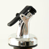 Golvende 2-delige olie- en azijnflessenset ambergroen (250 cc)