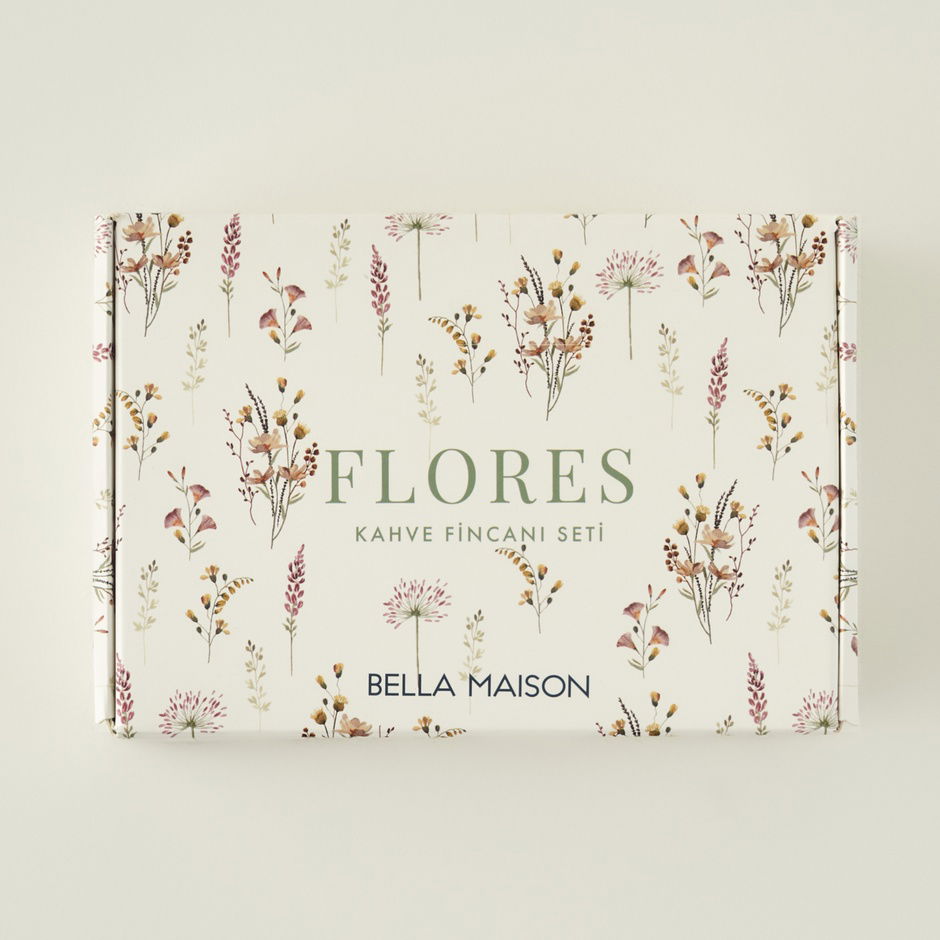 Flores porseleinen koffiekopjesset van 2 (90 ml)