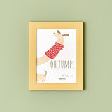 Kinderkamer Poster Teckel met Houten Frame – 17x23 cm - 2 stuks