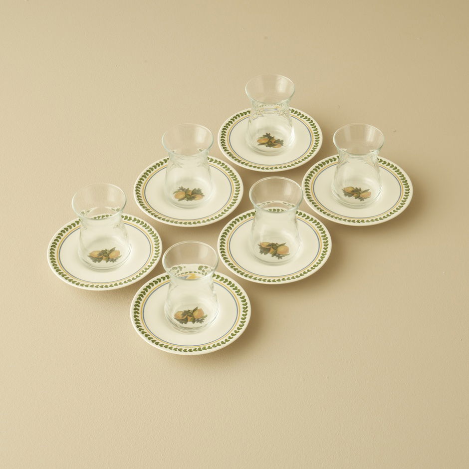 Lemoncello porseleinen theeglazenset van 6 stuks (170 ml)